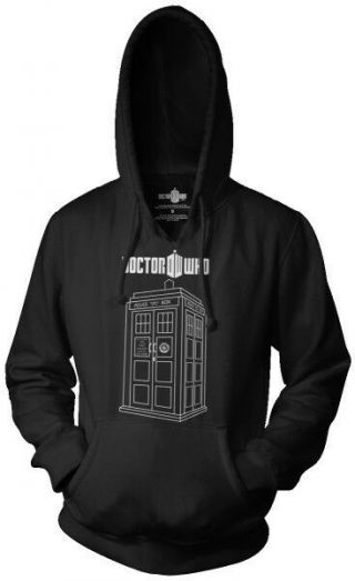 Doctor Who Tardis Vector Graphic And Logo Pullover Hoodie Size Xxl (2x),