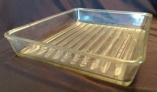 Vintage Ge Chiller Ribbed Glass Ice - Box Refrigerator Tray 14 " X12 " X2 1/2 "