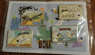 Disney Bolt Postcard Pin Set Mittens Dssh Soda Fountain Le Rare Vhtf Le 150