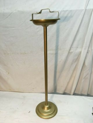 Vtg Pedestal Ashtray Mid Century Smoking Stand Gold Guild,  27in Tall