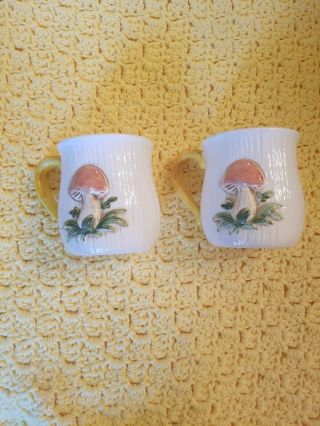 Set of two Vintage Merry Mushroom Coffee Cups,  Sears and Roebuck Co.  1976 3
