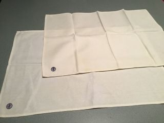 2 Vtg Pan Am American Airlines Linen Napkin 1st Class Paa Mantletraytablecloth