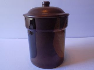 Kitchen Storage Canister Pottery Craft USA Robert Maxwell Brown Black 10 