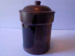 Kitchen Storage Canister Pottery Craft USA Robert Maxwell Brown Black 10 