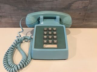Vintage Western Bell Aqua Blue Push Button Desk Phone