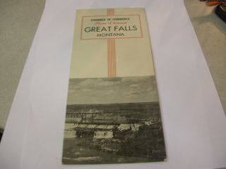 Vintage Places Of Interest Great Falls,  Montana Travel Brochure With Map