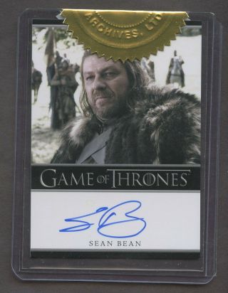 2012 Rittenhouse Hbo Game Of Thrones Got Sean Bean As Ned Stark W/ Seal