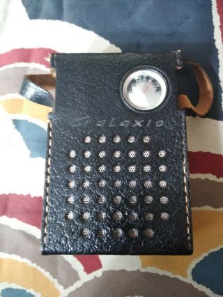 Vtg 1950s Galaxie 6 Transistor Portable Am Radio - Black / Silver -