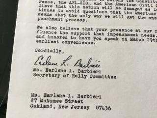 IMPEACH PRESIDENT RICHARD NIXON 1974 Signed Letter Sent To Actor Brock Peters 4