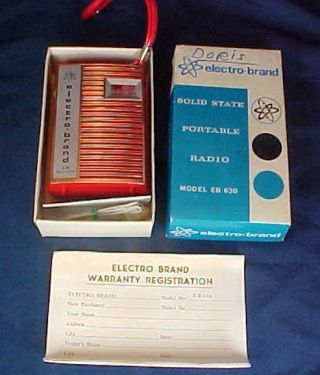 Vintage Electro Brand Solid State Portable Radio Red Color
