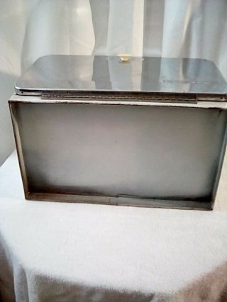 Vintage Lincoln Beautyware Chrome/White Bread Box Made in the USA 5