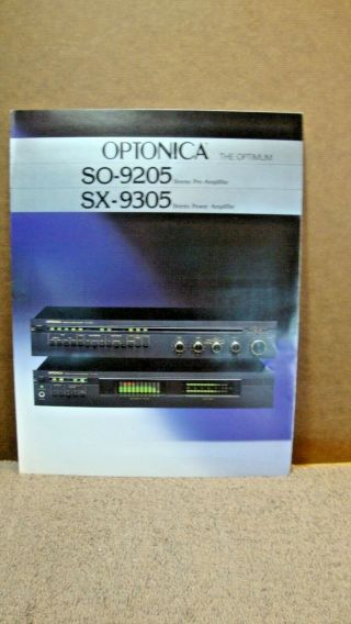 1970s Optonica Sx - 9305 Stereo Amplifier So - 9205 Preamp 5 Page Booklet With Specs