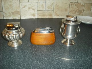3 Vintage Table Lighters - Ronson And Colibri