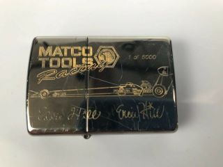 1996 Silver Plate Zippo Lighter " Eddie Hill - Matco Tools Racing " Unfired