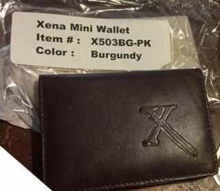 Xena Warrior Princess Mini Burgundy Glazed Leather Logo Wallet -