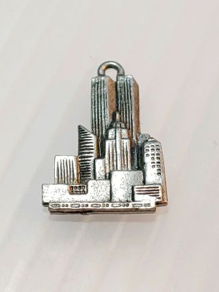 World Trade Center / York City / Twin Towers - Pewter Charm Silver Tone