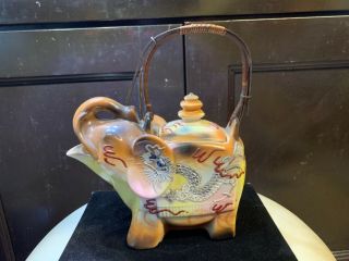 Rare Htf Antique Japanese Dragonware Moriage Elephant Tea Set Pot Creamer Sugar