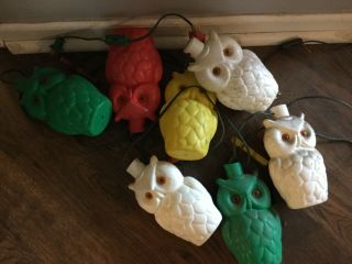 Vintage Blow Mold Blowmold Camper Owl Patio Lights String Camping Party RV Old 2