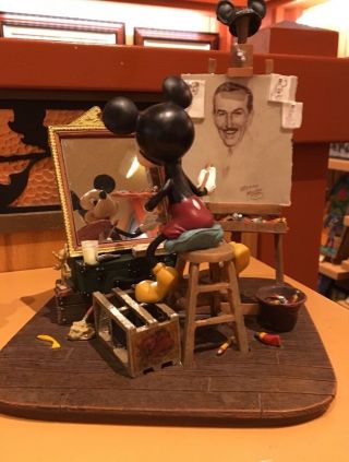Disney Mickey Mouse And Walt Disney Self Portrait Figurine By Charles Boyer