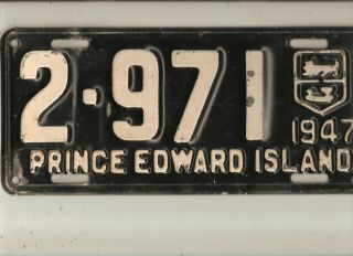 1947 Prince Edward Island License Plate (rare Item)
