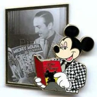 Disney Walt And Mickey Reading Comics Pin