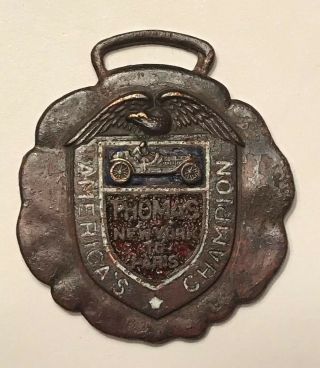 Antique Car Watch Fob Thomas Flyer 1908 Automobile Champion Great Race Medal