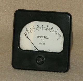 Vintage Weston Ac Amperes Meter Measures 0 - 1.  0 Amps Gauge Steampunk