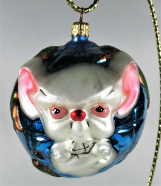 Warner Brothers Christopher Radko Pinkie And The Brain Christmas Ornament W/ Box