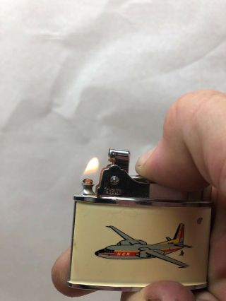 Vintage 1960 ' s Northern Consolidated Airlines Flat Advertising Penguin Lighter 3
