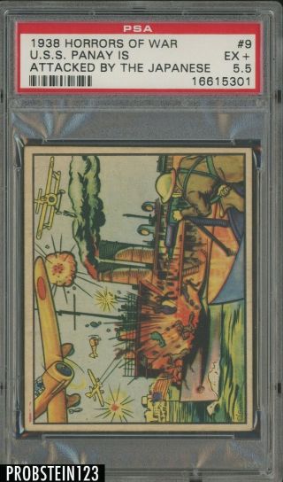 1938 Horrors Of War 9 U.  S.  S.  Panay Is Attacked By The Japanese Psa 5.  5 Ex,