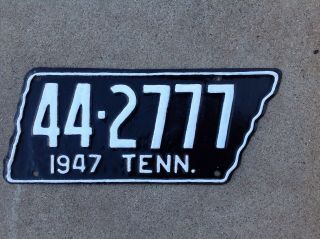 1947 Tennessee - " State Shaped " - License Plate - Restored - Repainted