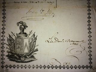 1827 Antilles Colonial Spain Passport Document Cuba to Jamaica on English Ship 2