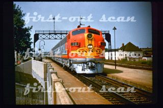 Duplicate Slide - Atsf Santa Fe 33 Warbonnet Passenger Scene Joliet Il
