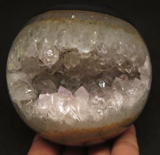 87mm 1lb 13.  7oz Natural Agate Quartz Geode Crystal Sphere Ball
