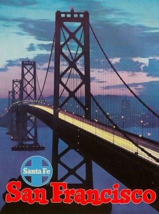 San Francisco California Santa Fe United States Travel Advertisement Art Poster