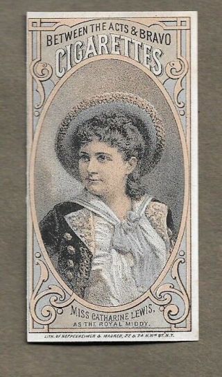 1880 Miss Catharine Lewis Between The Acts Thos Hall Tobacco Card
