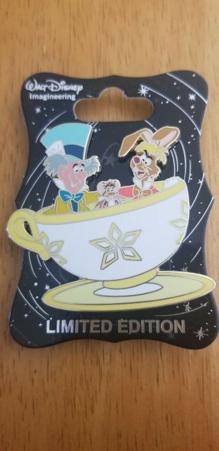Disney Wdi D23 Expo Alice In Wonderland Mad Hatter Hare Dormouse Teacup Pin Le
