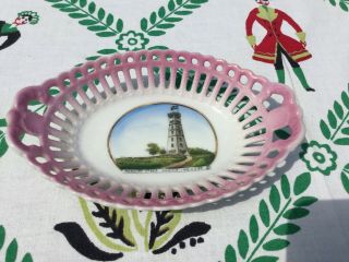 Angola,  Ind In Indiana Observation Tower Souvenir China Dish Circa 1927
