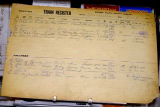 Western Pacific Railway Company Station Register For Oroville 1911 - 13