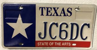 Texas Undated (1998 To 2000) License Plate - - Jc6dc - - State Of The Arts