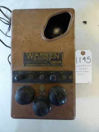 Warren B - Supply 1 - Tube Power Supply For Battery Radio 1145