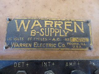 Warren B - Supply 1 - Tube Power Supply for Battery Radio 1145 7