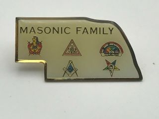 Masonic Family Lapel Pin State Of Nebraska A9