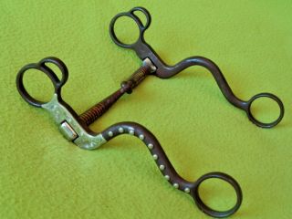 Vintage Top Quality Silver Mounted Sweet Iron Show Snaffle Bit 7 - 1/2 " Shank Nr