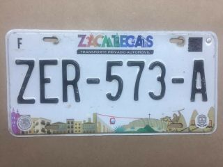 Zacatecas Mexico Cableway License Plate Expired Graphic Zer573a
