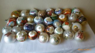 Vtg Christmas Ornaments 33 Assorted Years 1970 - 1990s Crafts Wreaths Tree Decor