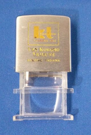 Vintage Zippo Pocket magnifier /loop - Advertising piece - 2 power/Kokomo Trib logo 2