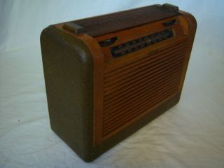 Vintage Philco Model 46 - 350 Vacuum Tube Wood Roll Top Desk Tube Radio -