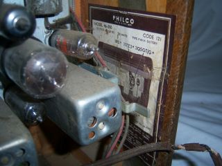 Vintage Philco Model 46 - 350 Vacuum Tube Wood Roll Top Desk Tube Radio - 4