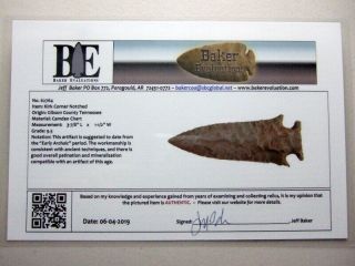 Fine Authentic 3 7/8  Collector Grade Kirk Corner Notched Point Arrowheads 6
